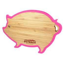 Custom Pig Bamboo Trivet with Silicone Edge Custom Pig Bamboo Trivet with Silicone Edge