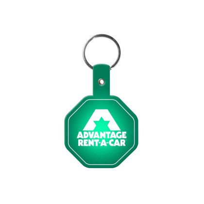 Custom Stop Sign Flexible Key Tag - Translucent green