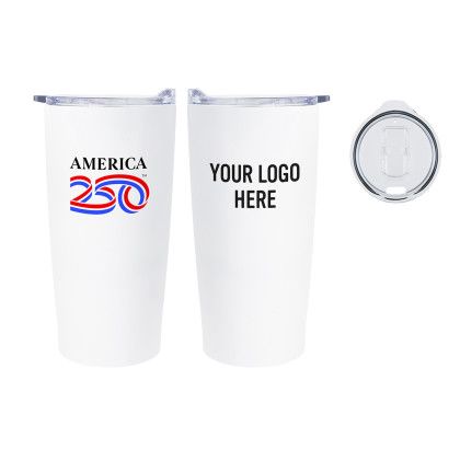 Custom America250 20 oz Himalayan Tumbler - White with clear lid Custom America250 20 oz Himalayan Tumbler - White with clear lid