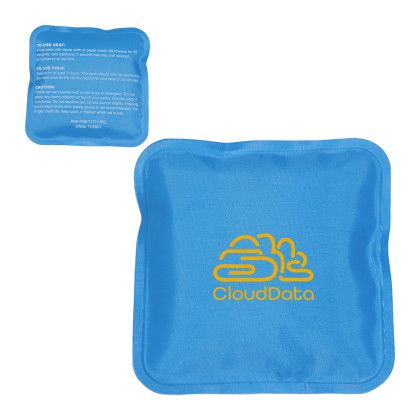 Custom Square Nylon-Covered Hot/Cold Pack - Blue