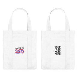 Custom America250 Non-Woven Shopper Tote Bag - White