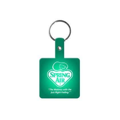 Custom Square Flexible Key Tag - Translucent green Custom Square Flexible Key Tag - Translucent green