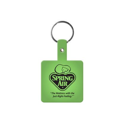 Custom Square Flexible Key Tag - Translucent lime Custom Square Flexible Key Tag - Translucent lime
