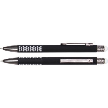 Custom Honeycomb Stylus Cello-Wrapped Pen - White Custom Honeycomb Stylus Cello-Wrapped Pen - White