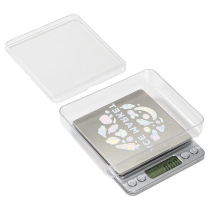 Custom Easy Measure Digital Kitchen Scale with Food Tray - Front View Custom Easy Measure Digital Kitchen Scale with Food Tray - Front View