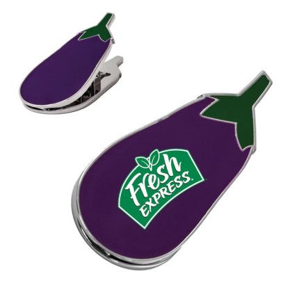 Custom Eggplant Metal Clip with Magnet