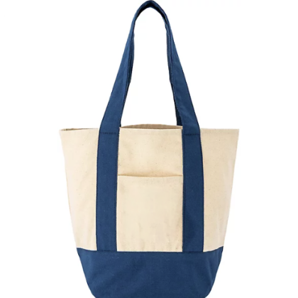 Custom Full Color Saratoga Mini Cotton Canvas Tote - Navy Blue Custom Full Color Saratoga Mini Cotton Canvas Tote - Navy Blue