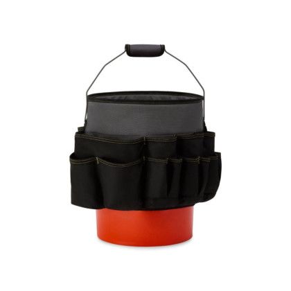 Custom Heritage Supply Pro Recycled rPET 18-inch 5-Gallon Bucket Tool Organizer - Back view Custom Heritage Supply Pro Recycled rPET 18-inch 5-Gallon Bucket Tool Organizer - Back view
