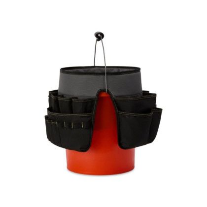 Custom Heritage Supply Pro Recycled rPET 18-inch 5-Gallon Bucket Tool Organizer - Angle view Custom Heritage Supply Pro Recycled rPET 18-inch 5-Gallon Bucket Tool Organizer - Angle view