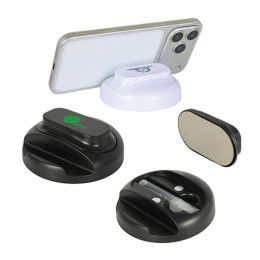 Custom Asana Phone Stand with Built-In Screen Cleaner & Spray - All Colors
