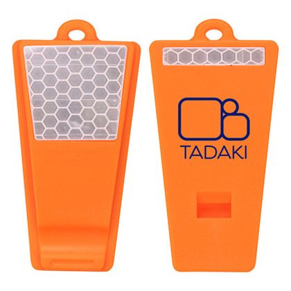 Custom Safety First Reflective Whistle - Orange Custom Safety First Reflective Whistle - Orange