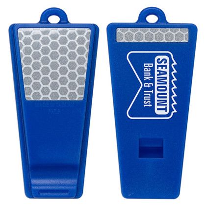 Custom Safety First Reflective Whistle - Blue Custom Safety First Reflective Whistle - Blue