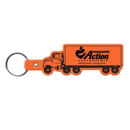Custom Truck Flexible Key Tag - Orange