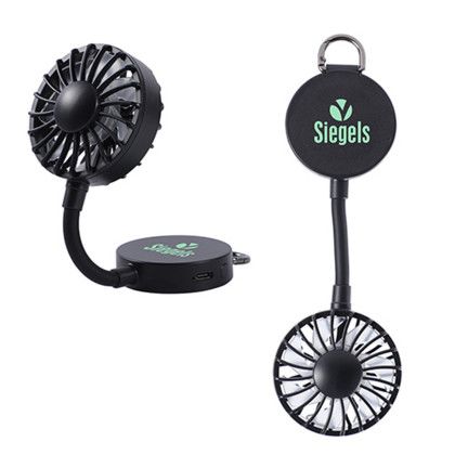 Custom Cool Clip Rechargeable Portable Fan with Magnet Base - Black