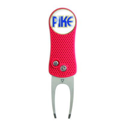 Custom Ahead Switchfix Divot Repair Tool - Red with Silver open view Custom Ahead Switchfix Divot Repair Tool - Red with Silver open view