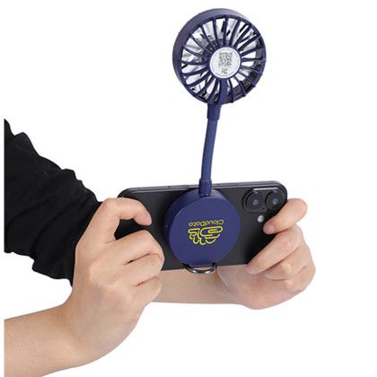 Custom Cool Clip Rechargeable Portable Fan with Magnet Base - Navy blue Lifestyle