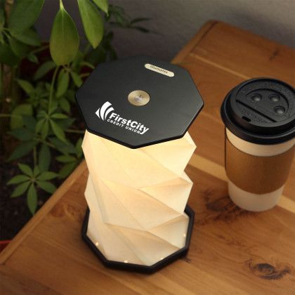 Custom Collapsible Charging Lantern - Black Lifestyle View 
