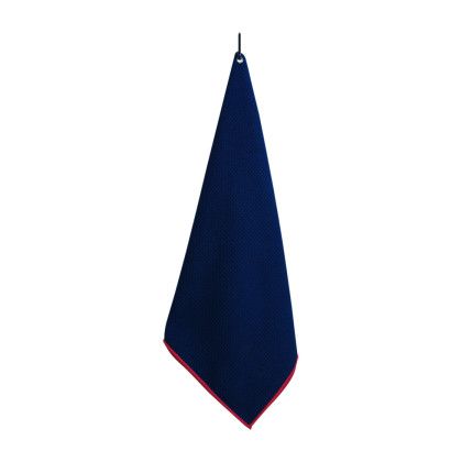 Custom Ahead Microfiber Golf Towel - Navy/Grey 