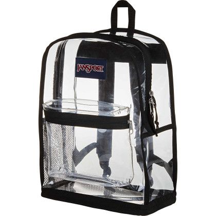 Custom JanSport Clear Backpack - Clear Angle View Custom JanSport Clear Backpack - Clear Angle View