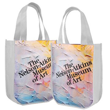 Custom Yuma Sublimated Non-Woven Curve Bottom Tote - White Custom Yuma Sublimated Non-Woven Curve Bottom Tote - White