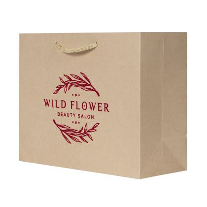 Bamboo Eurotote 13 x 5 x 10 - Hot Stamp - Natural Angle view