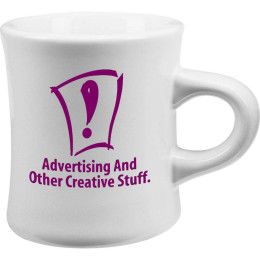 10 oz White Diner Promotional Custom Imprinted With Logo 10 oz White Diner Promotional Custom Imprinted With Logo