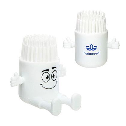 Custom Bristle Buddy Flexible Phone Stand - White
