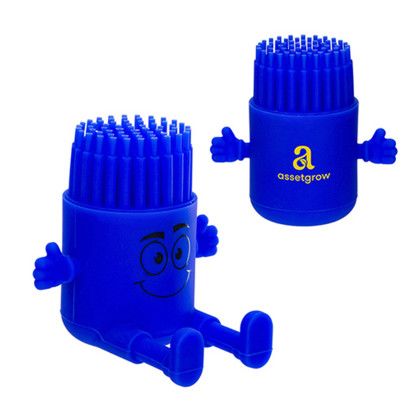 Custom Bristle Buddy Flexible Phone Stand - Blue