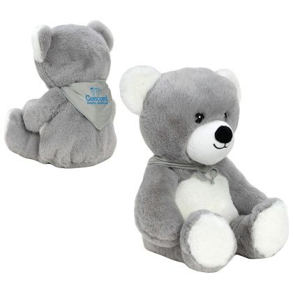 Custom Comfort Pals Heat Therapy "Cuddle" Bear - Gray Angle View Custom Comfort Pals Heat Therapy "Cuddle" Bear - Gray Angle View