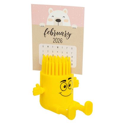 Custom Bristle Buddy Flexible Phone Stand - Yellow In use