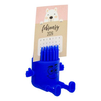 Custom Bristle Buddy Flexible Phone Stand - Blue In use