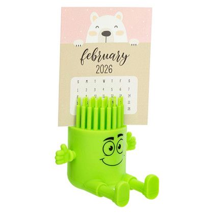 Custom Bristle Buddy Flexible Phone Stand - Lime green In use