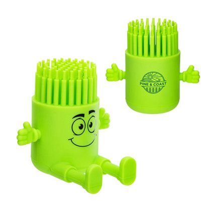 Custom Bristle Buddy Flexible Phone Stand - Lime green