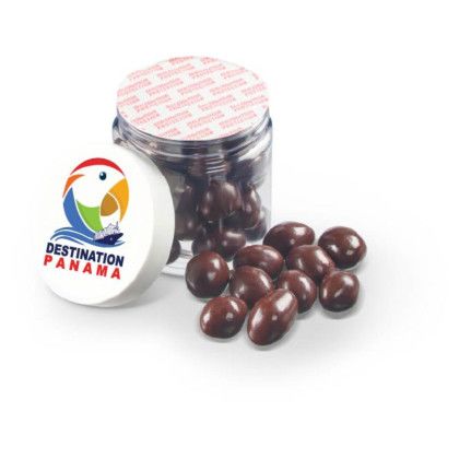 Custom 4 oz Jar of Chocolate Covered Peanuts - Open View