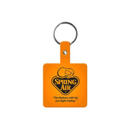 Custom Square Flexible Key Tag - Translucent orange Custom Square Flexible Key Tag - Translucent orange