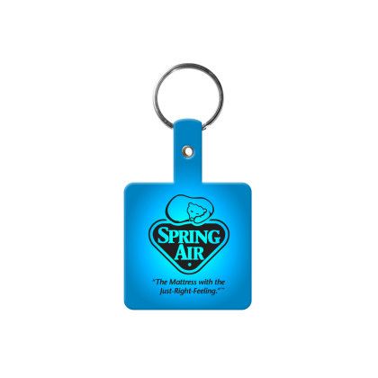 Custom Square Flexible Key Tag - Translucent blue Custom Square Flexible Key Tag - Translucent blue