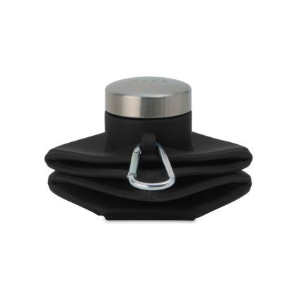 Custom Clix Collapsible Silicone Bottle with Carabiner - 23 oz. Custom Clix Collapsible Silicone Bottle with Carabiner - 23 oz.