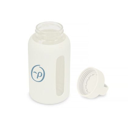 Custom Axis Glass Chug Bottle - 21 oz - Marshmallow with open cap
