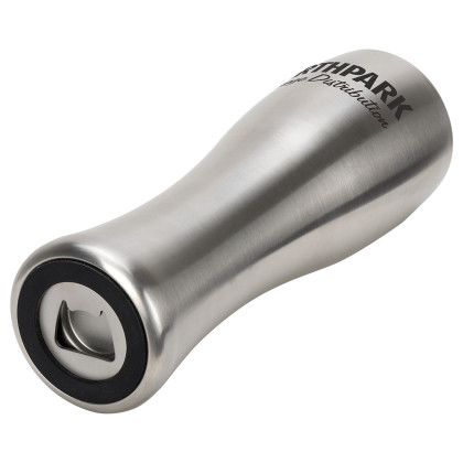 Custom Fest 19 oz Vacuum Insulated Stainless Steel Beer Tumbler - Silver Angle View Custom Fest 19 oz Vacuum Insulated Stainless Steel Beer Tumbler - Silver Angle View