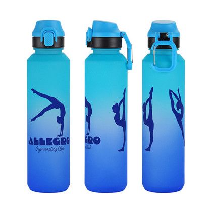Custom Chroma 27 oz Tritan Bottle with Snap-Top Lid & Carabiner - Blue Custom Chroma 27 oz Tritan Bottle with Snap-Top Lid & Carabiner - Blue