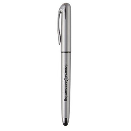 Custom Pacifica Velvet-Touch VGC Stylus Gel Pen - Metallic Silver 