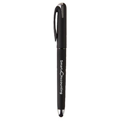 Custom Pacifica Velvet-Touch VGC Stylus Gel Pen - Metallic Black 