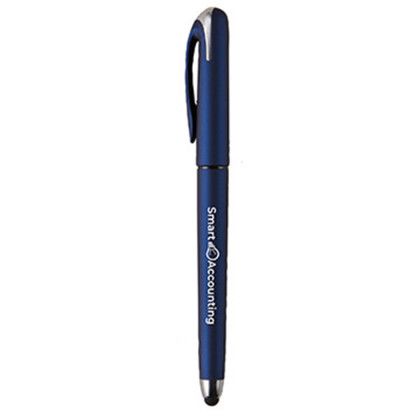 Custom Pacifica Velvet-Touch VGC Stylus Gel Pen - Metallic Blue 