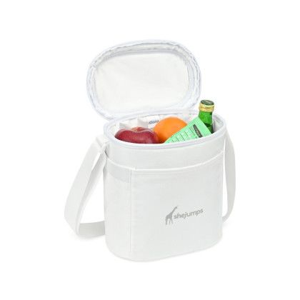 Custom Avian Rowan Marshmallow Recycled Nylon Lunch Cooler - Aware - White Open View Custom Avian Rowan Marshmallow Recycled Nylon Lunch Cooler - Aware - White Open View