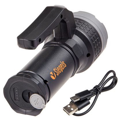 Custom Lyra Rechargeable COB Worklight + LED Flashlight - Black Back View Custom Lyra Rechargeable COB Worklight + LED Flashlight - Black Back View
