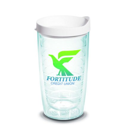 Custom Tervis Classic Tumbler - 16 oz Clear with white Custom Tervis Classic Tumbler - 16 oz Clear with white