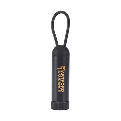 Custom Cask Portable Charging Cable with Spinner - Black