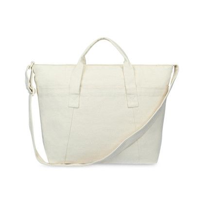 Custom Recycled Cotton Weekender Tote - AWARE - Back view Custom Recycled Cotton Weekender Tote - AWARE - Back view