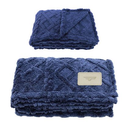 Custom Legacy 280GSM RPET Sherpa Fleece Blanket - Navy blue Custom Legacy 280GSM RPET Sherpa Fleece Blanket - Navy blue
