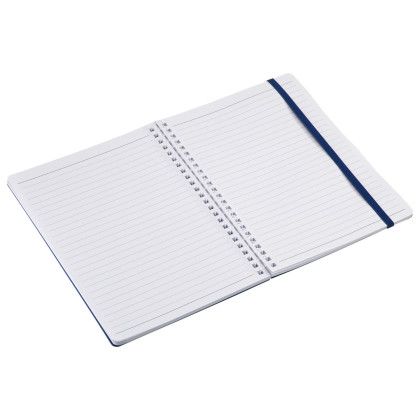 Custom Arcadia Soft Spiral Notebook with Front Pocket - Blue with pages Custom Arcadia Soft Spiral Notebook with Front Pocket - Blue with pages